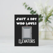 エレベーターが大好きな男の子エレベーター ポストカード (スタンド正面)