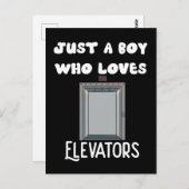 エレベーターが大好きな男の子エレベーター ポストカード (正面/裏面)