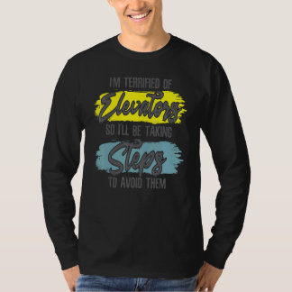 エレベーターが怖い人のための階段を使おう ステッカー Tシャツ