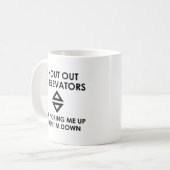 エレベーターに向かって叫ぶ コーヒーマグカップ (正面左)