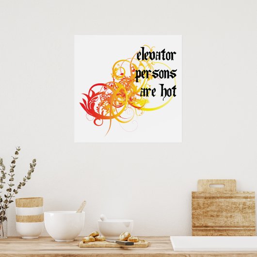 エレベーターの人々は暑い ポスター (キッチン)