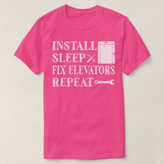 エレベーターの取り付け固定エレベーター整備士 Tシャツ (デザイン正面)
