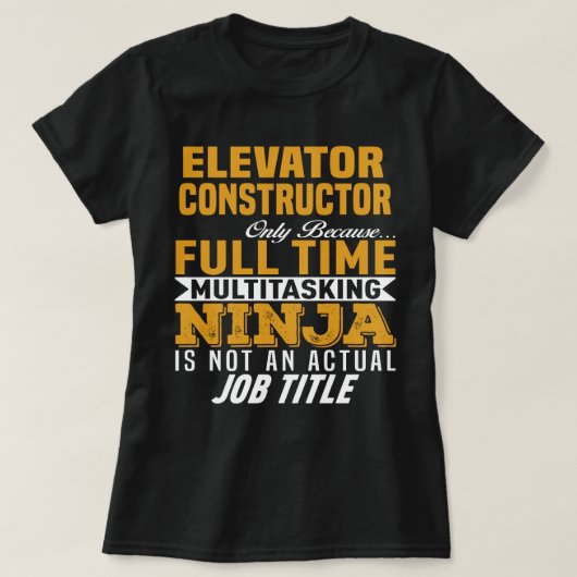 エレベーターの建設業者 Tシャツ (デザイン正面)