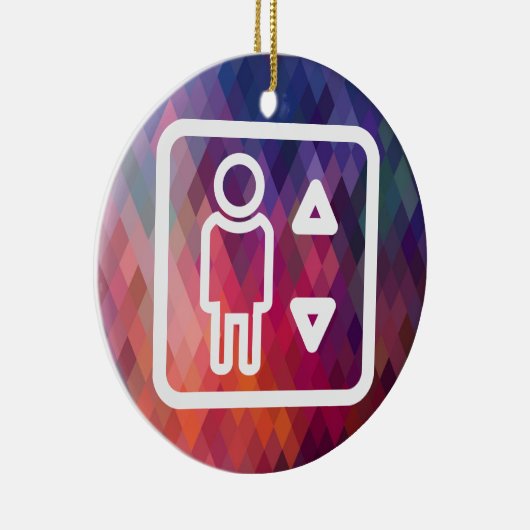 エレベーターの技術者の絵画図表 セラミックオーナメント (右)