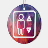 エレベーターの技術者の絵画図表 セラミックオーナメント (左)