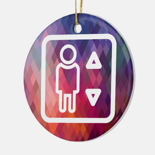 エレベーターの技術者の絵画図表 セラミックオーナメント (左)