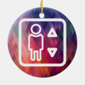 エレベーターの技術者の絵画図表 セラミックオーナメント (裏面)