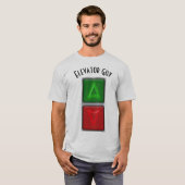 エレベーターの男のTシャツのインジケータボタン Tシャツ (正面フル)