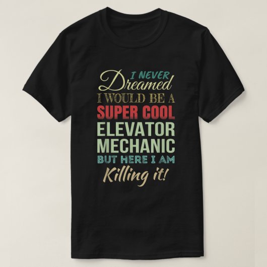 エレベーターメカニック ジョークTシャツ Tシャツ (デザイン正面)