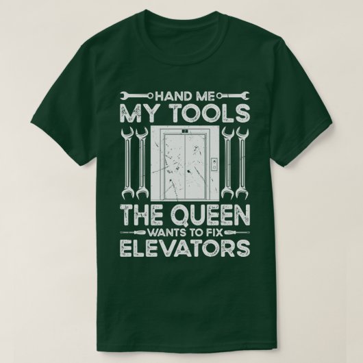 エレベーター保守用工具エレベーター整備士 Tシャツ (デザイン正面)