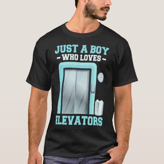 エレベーター好きのためのエレベーターボタン Tシャツ (正面)