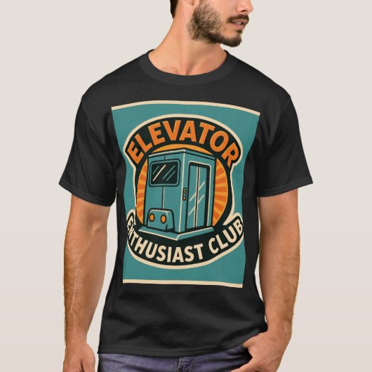 エレベーター愛好家クラブ - モダンデザイン Tシャツ (正面)