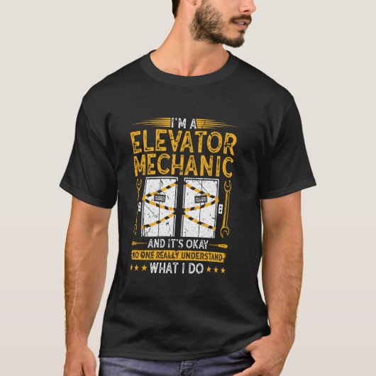 エレベーター技術者 わかるのは私だけ エレベーター整備士 Tシャツ (正面)