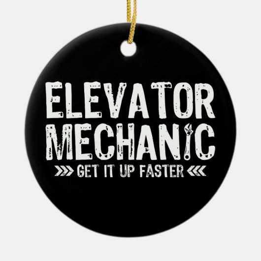 エレベーター整備士が迅速な修理業者のプレゼントを得る セラミックオーナメント (正面)