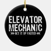 エレベーター整備士が迅速な修理業者のプレゼントを得る セラミックオーナメント (裏面)