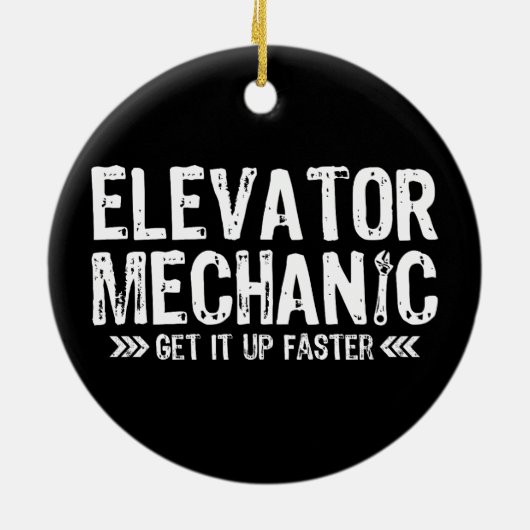 エレベーター整備士が迅速な修理業者のプレゼントを得る セラミックオーナメント (裏面)