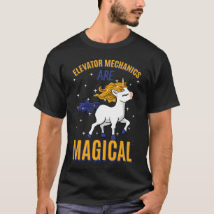 エレベーター整備士は魔法のユニコーンの仕事の構成 Tシャツ