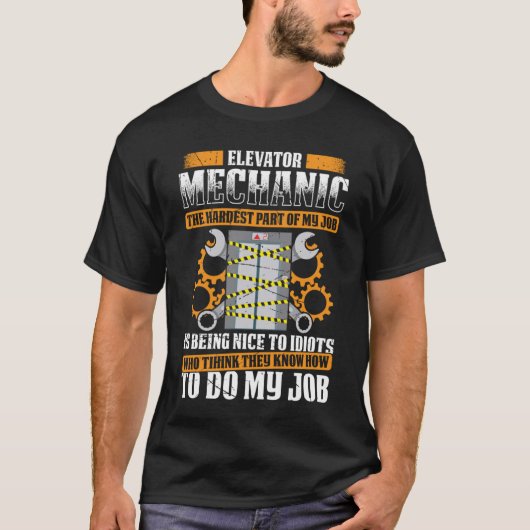 エレベーター整備士エレベーター技術者の修理Ma Tシャツ (正面)