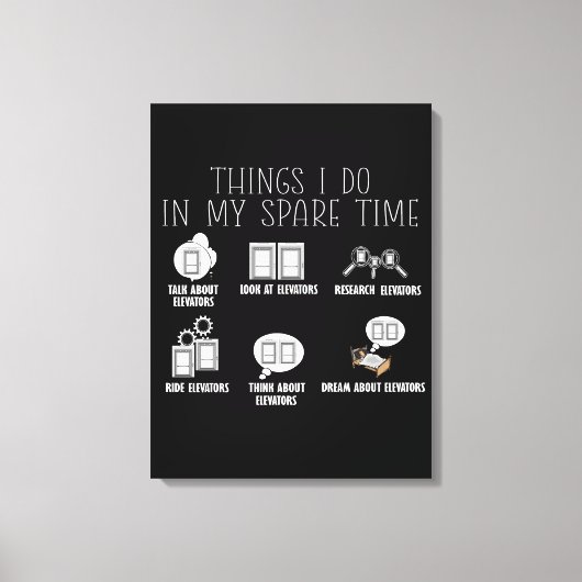 エレベータ工事者エレベータ整備士エレベータ キャンバスプリント (正面)