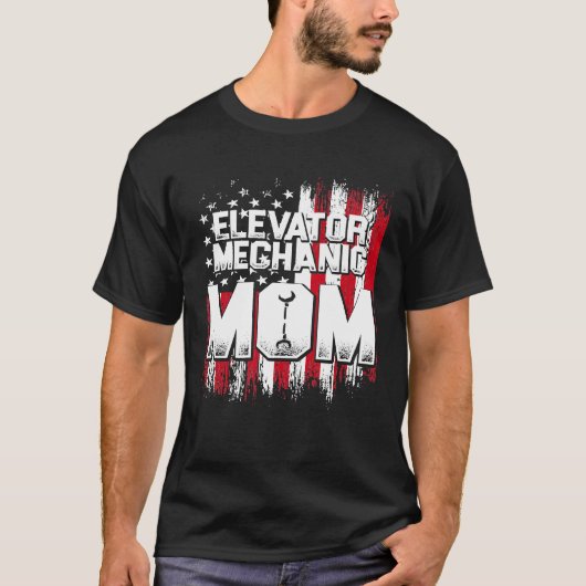 エレベータ整備士の保守教えライフ技術 Tシャツ (正面)
