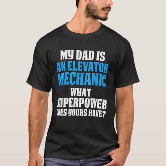 エレベータ整備士保守パパ電力技術者 Tシャツ (正面)