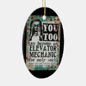エレベータ整備士-おもしろいヴィンテージレトロ セラミックオーナメント (右)