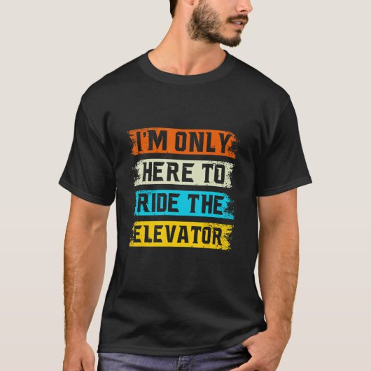 エレベ最高のータ点検おもしろい員の操作者 Tシャツ (正面)