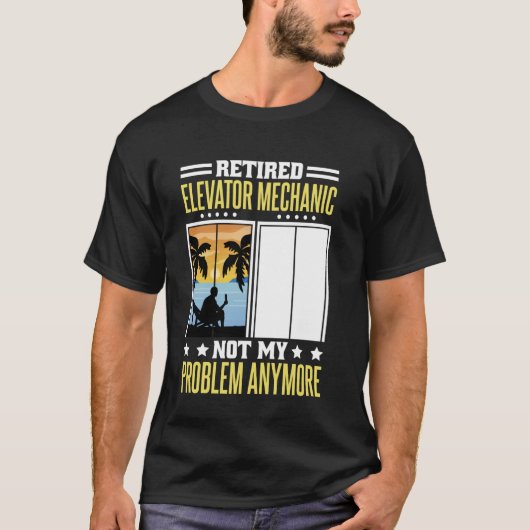 エレベ退職したータ技術者のエレベータ整備士 Tシャツ (正面)