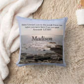 エレミヤとの海の写真1:5神は皆さんを知っていた聖句 クッション (ブランケット)