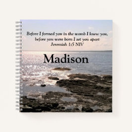 エレミヤとの海の写真1:5神は皆さんを知っていた聖句 ノートブック