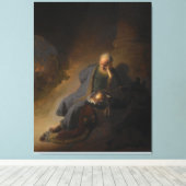 エレミヤはエルサレムの破壊を嘆いている キャンバスプリント (インサイチュ (ウッドフロア))