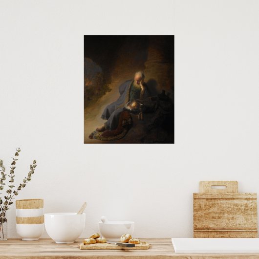 エレミヤはエルサレムの破壊を嘆いている ポスター (キッチン)