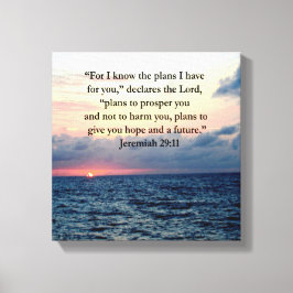 エレミヤへの信仰29:11日の出の詩 キャンバスプリント