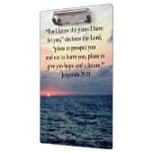 エレミヤへの信仰29:11日の出の詩 クリップボード (左)