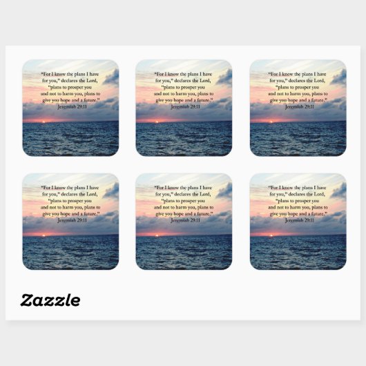 エレミヤへの信仰29:11日の出の詩 スクエアシール (シート)