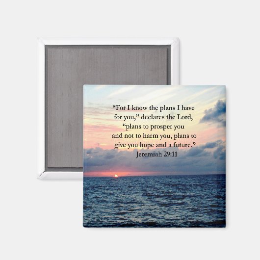 エレミヤへの信仰29:11日の出の詩 マグネット (正面/裏面)