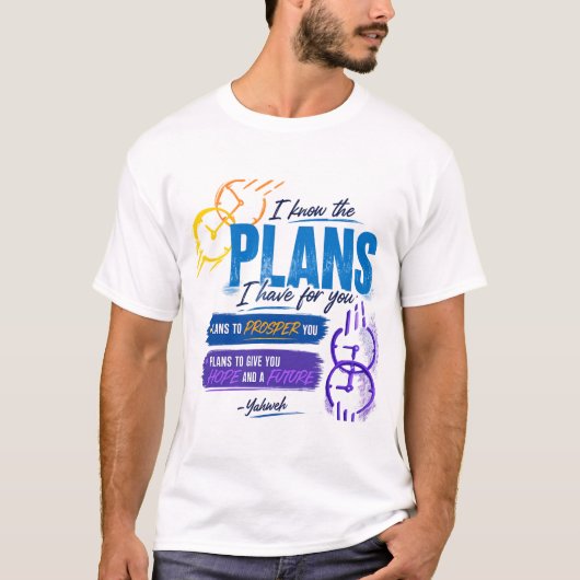 エレミヤ書 29:11 希望。目的。約束。 Tシャツ (正面)