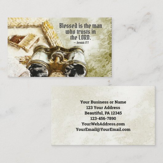 エレミヤ17賛美:7主を信頼する人 名刺 (正面/裏面)