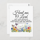 エレミヤ17:14癒しのバイブル聖句ワイルドフラワー ポストカード (正面/裏面)