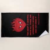 エレミヤ17:9 KJV聖書聖なる書物、 経典ビーチタオル ビーチタオル (正面)