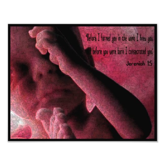 エレミヤ1:5わたしがあなたを胎内で形成する前に私は見た フォトプリント            (正面)