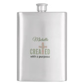 エレミヤ1:5目的を持って作成されたパーソナライズされた フラスク (正面)