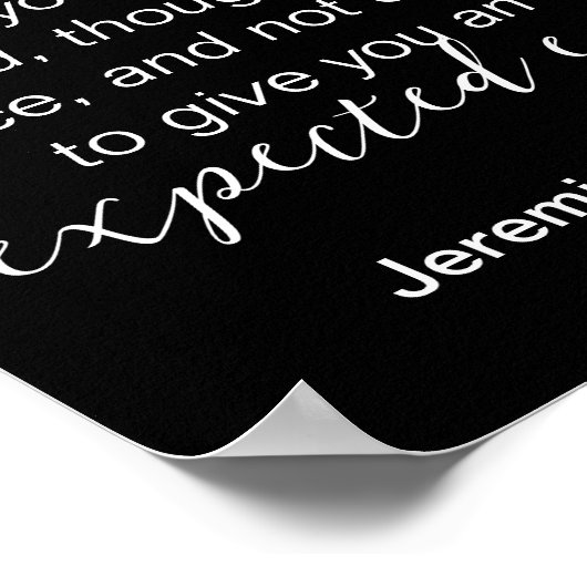 エレミヤ29平和クリスチャン引用文の考え ポスター (角)