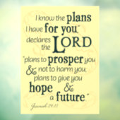 エレミヤ29:11わたしはあなたのために持っている計画を知っている… ウィンドウサイン (シート3)