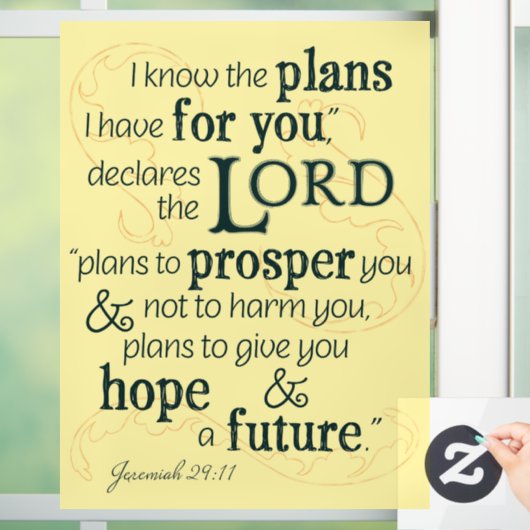 エレミヤ29:11わたしはあなたのために持っている計画を知っている… ウィンドウサイン (ホーム)