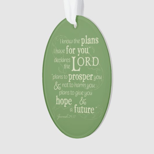エレミヤ29:11わたしはあなたのために持っている計画を知っている… オーナメント (正面)