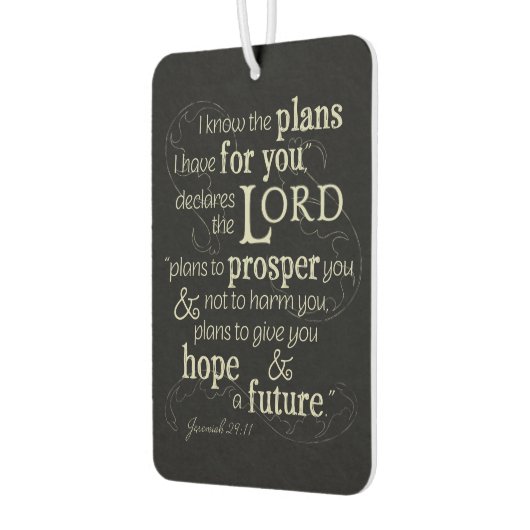 エレミヤ29:11わたしはあなたのために持っている計画を知っている… カーエアーフレッシュナー (左)