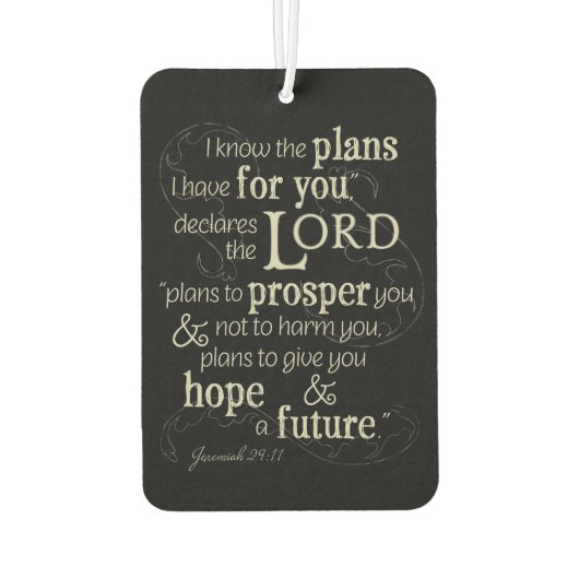 エレミヤ29:11わたしはあなたのために持っている計画を知っている… カーエアーフレッシュナー (裏面)