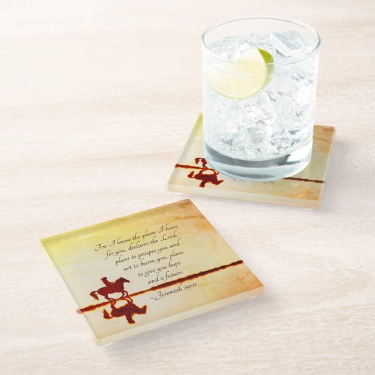 エレミヤ29:11わたしはあなたのために持っている計画を知っている ガラスコースター (アングル)