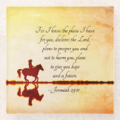 エレミヤ29:11わたしはあなたのために持っている計画を知っている ガラスコースター (正面)